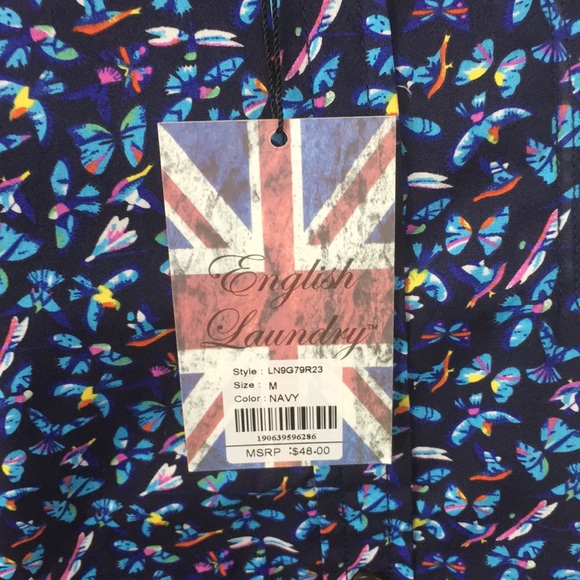 NWT English Laundry Butterfly/Dragonfly/Bird Shirt - Picture 6 of 6